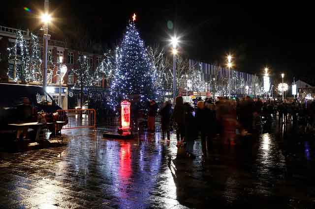 Picture Showing Christmas Lights in Blyth, Northumberland