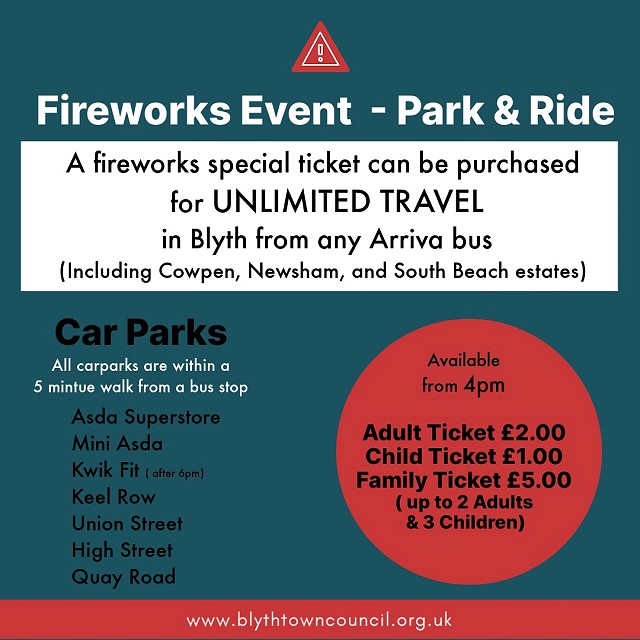 Fireworks - Park & Ride information