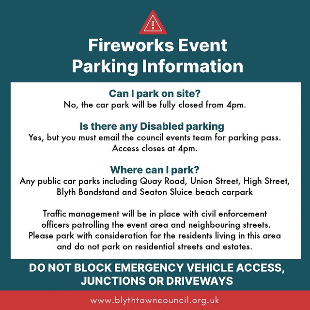 Firework Parking info